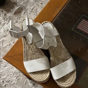 Vince White Espadrille Ankle Strap Sandals